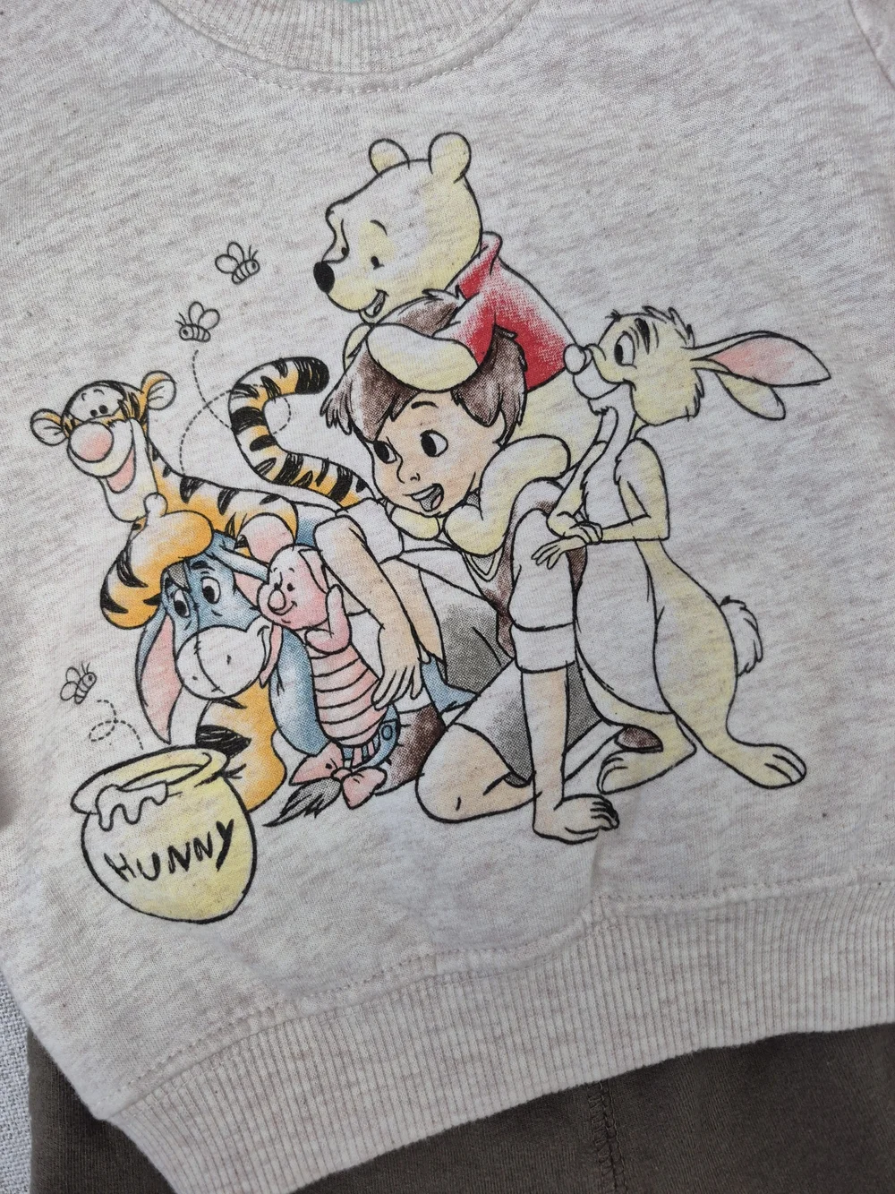 Disney Baby Winnie the Pooh & Friends Neutral Cream Brown Jogger Set 3-6M Outfit